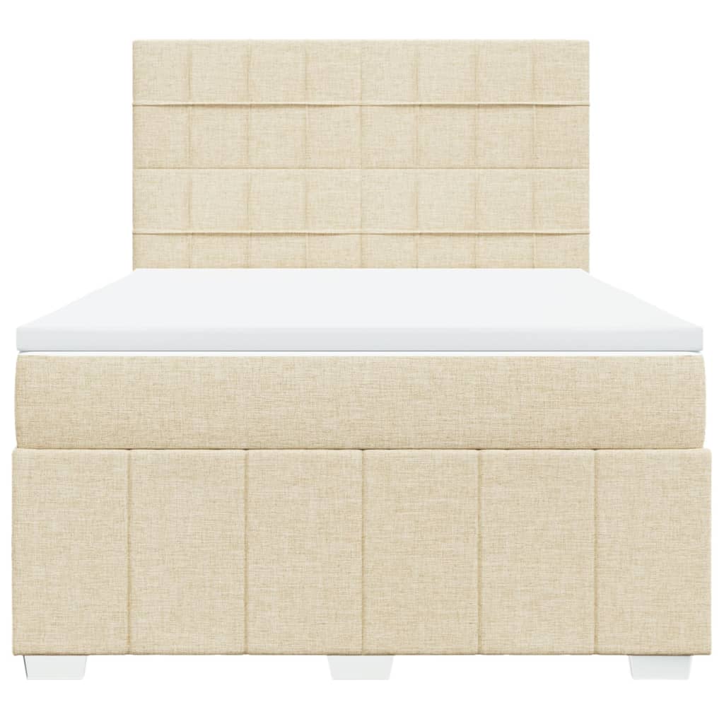 vidaXL Κρεβάτι Boxspring με Στρώμα Κρεμ 160x200 εκ. Υφασμάτινο