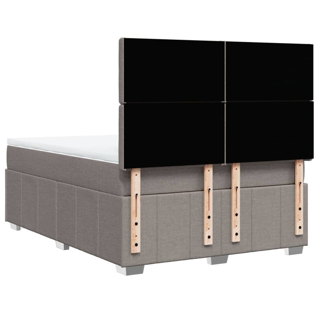 vidaXL Κρεβάτι Boxspring με Στρώμα Taupe 160x200 εκ. Υφασμάτινο