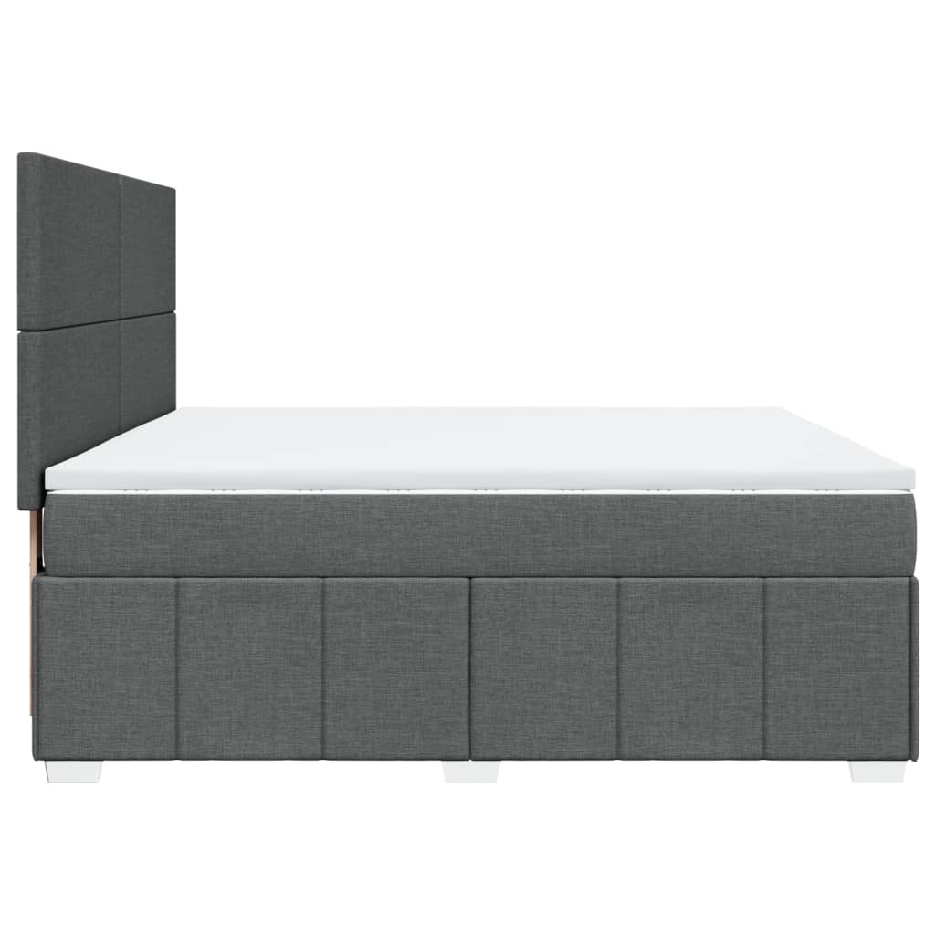vidaXL Κρεβάτι Boxspring με Στρώμα Σκούρο Γκρι 180x200 εκ Υφασμάτιν