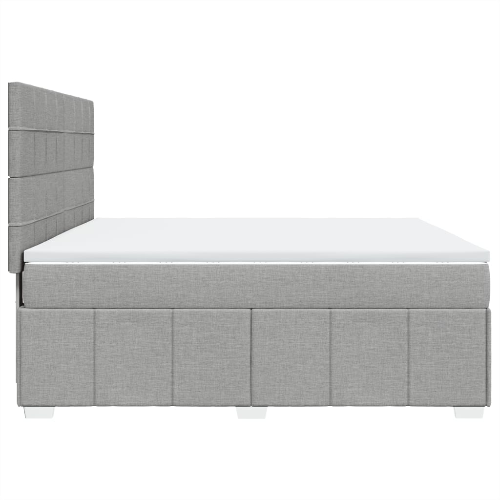 vidaXL Κρεβάτι Boxspring με Στρώμα Ανοιχτό Γκρι 180x200 εκ. Υφασμάτινο