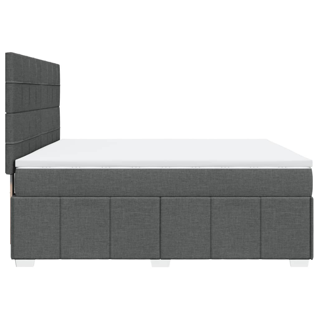 vidaXL Κρεβάτι Boxspring με Στρώμα Σκούρο Γκρι 180x200 εκ Υφασμάτιν