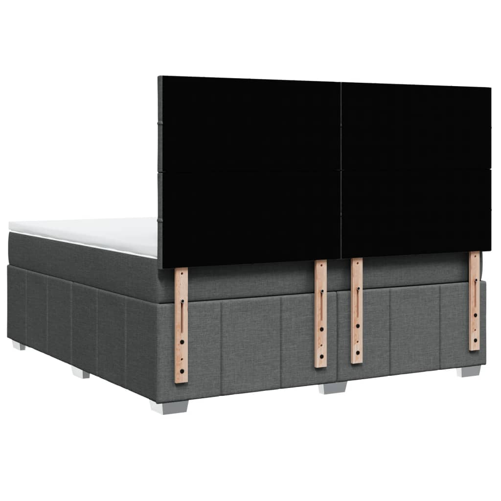 vidaXL Κρεβάτι Boxspring με Στρώμα Σκούρο Γκρι 180x200 εκ Υφασμάτιν