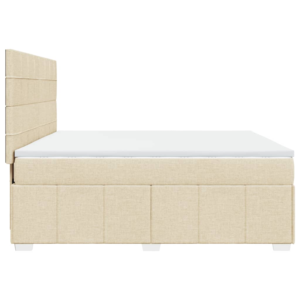 vidaXL Κρεβάτι Boxspring με Στρώμα Κρεμ 180x200 εκ. Υφασμάτινο