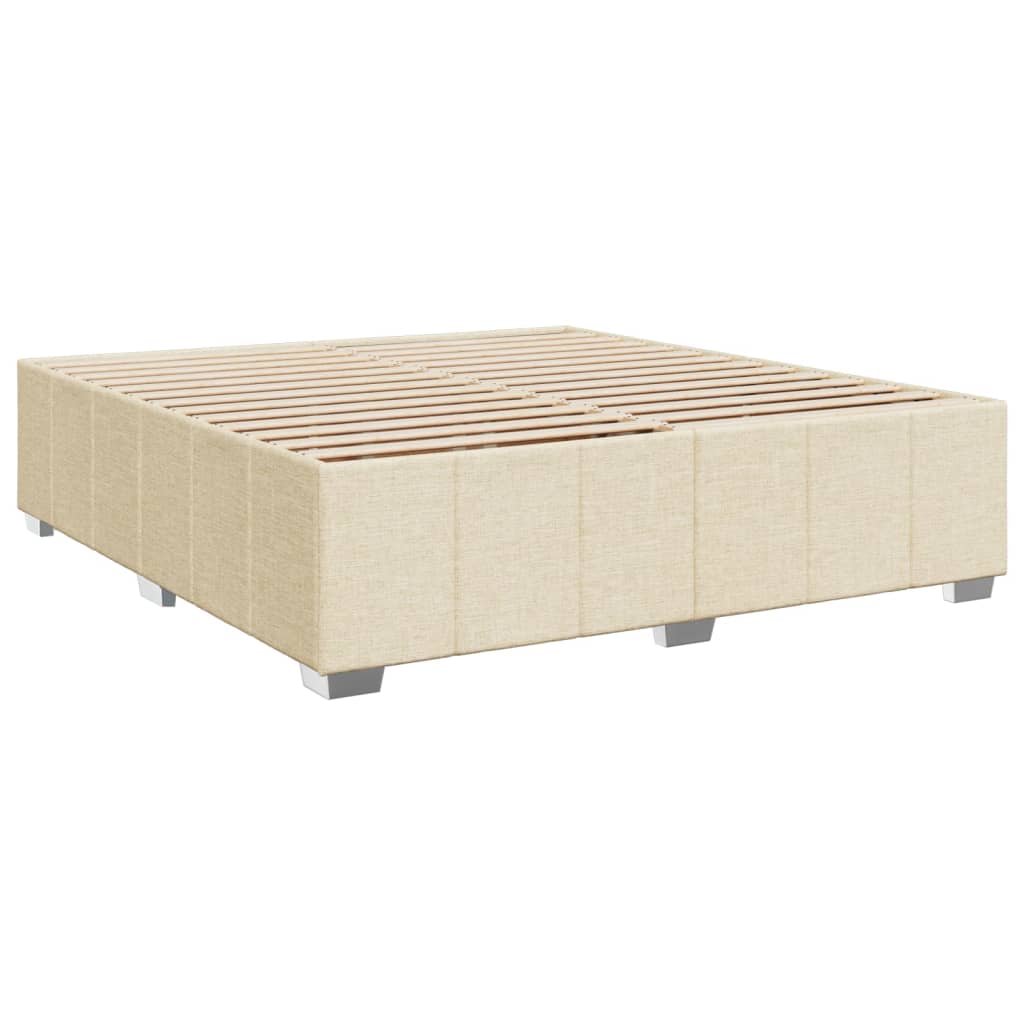vidaXL Κρεβάτι Boxspring με Στρώμα Κρεμ 180x200 εκ. Υφασμάτινο