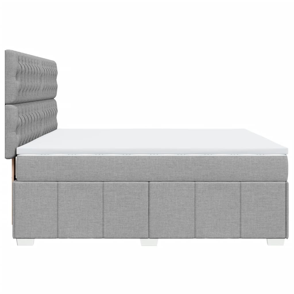 vidaXL Κρεβάτι Boxspring με Στρώμα Ανοιχτό Γκρι 180x200 εκ. Υφασμάτινο