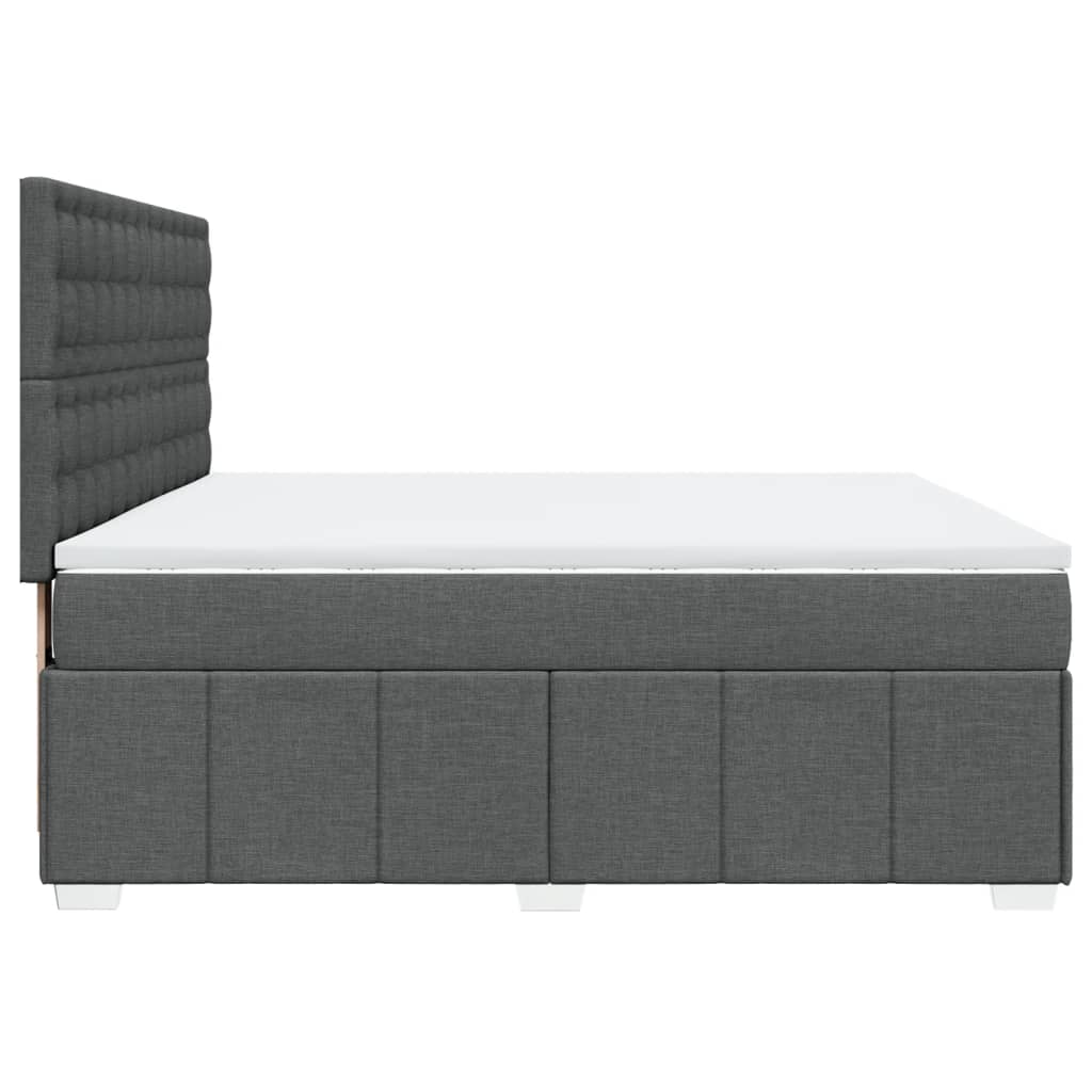 vidaXL Κρεβάτι Boxspring με Στρώμα Σκούρο Γκρι 180x200 εκ Υφασμάτιν