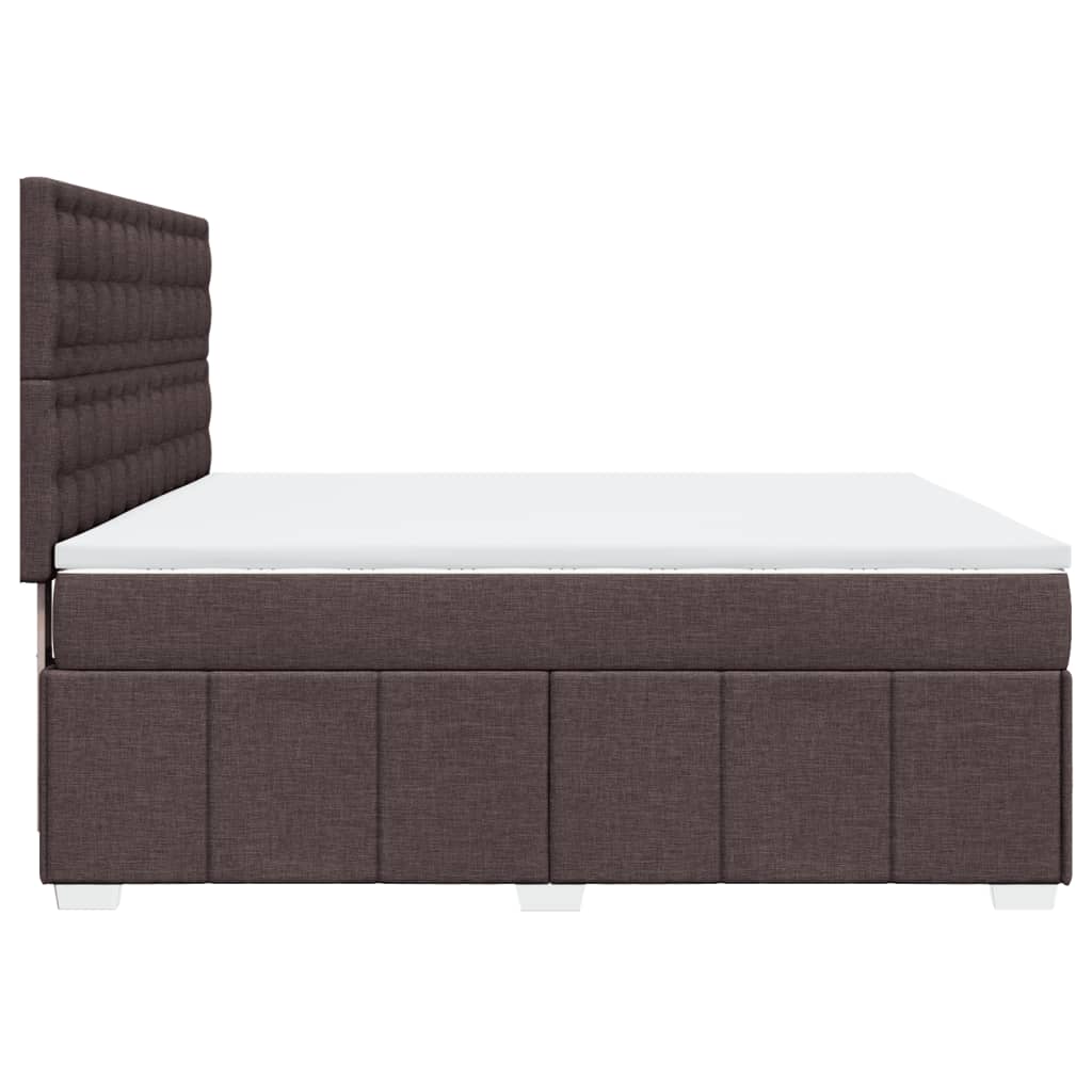 vidaXL Κρεβάτι Boxspring με Στρώμα Σκούρο Καφέ 180x200 εκ Υφασμάτινο