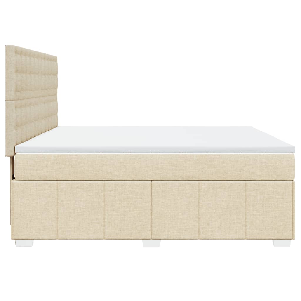 vidaXL Κρεβάτι Boxspring με Στρώμα Κρεμ 180x200 εκ. Υφασμάτινο