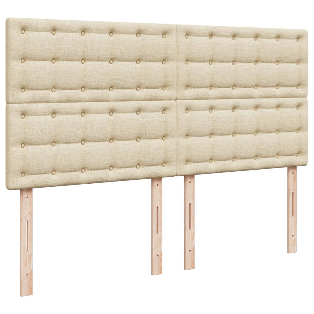 vidaXL Κρεβάτι Boxspring με Στρώμα Κρεμ 180x200 εκ. Υφασμάτινο