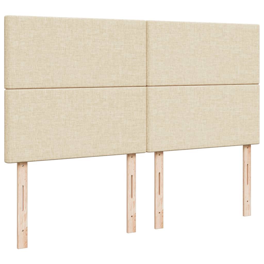 vidaXL Κρεβάτι Boxspring με Στρώμα Κρεμ 200x200 εκ. Υφασμάτινο