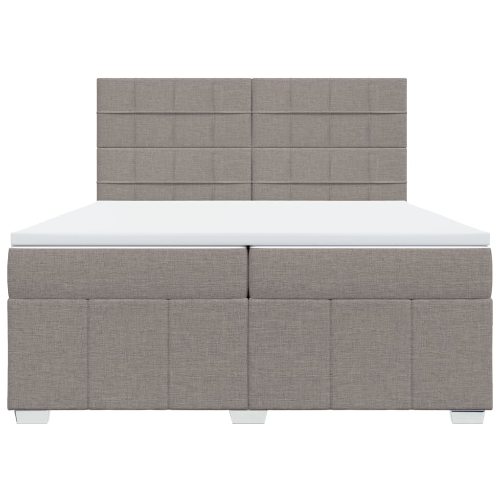 vidaXL Κρεβάτι Boxspring με Στρώμα Taupe 200x200 εκ. Υφασμάτινο