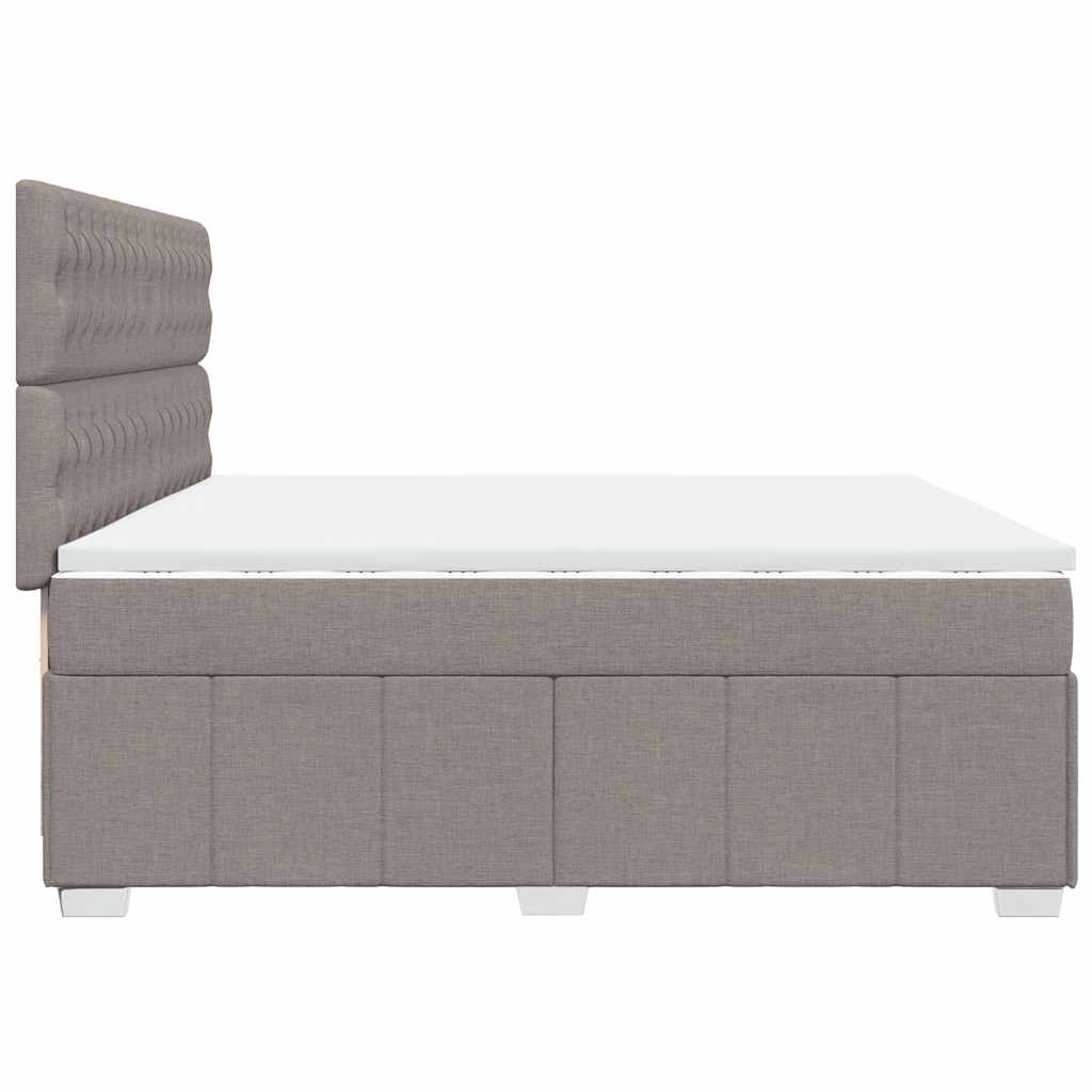 vidaXL Κρεβάτι Boxspring με Στρώμα Taupe 200x200 εκ. Υφασμάτινο