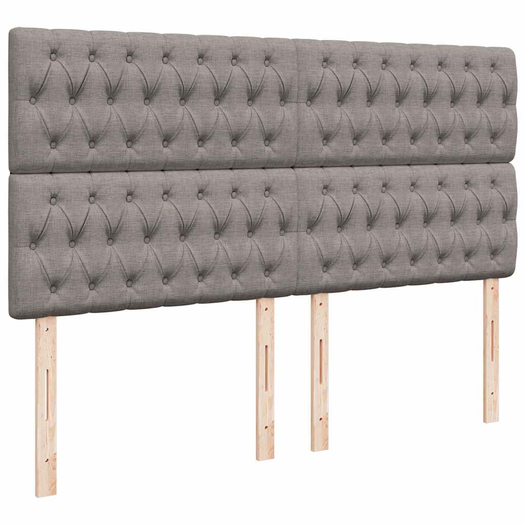 vidaXL Κρεβάτι Boxspring με Στρώμα Taupe 200x200 εκ. Υφασμάτινο