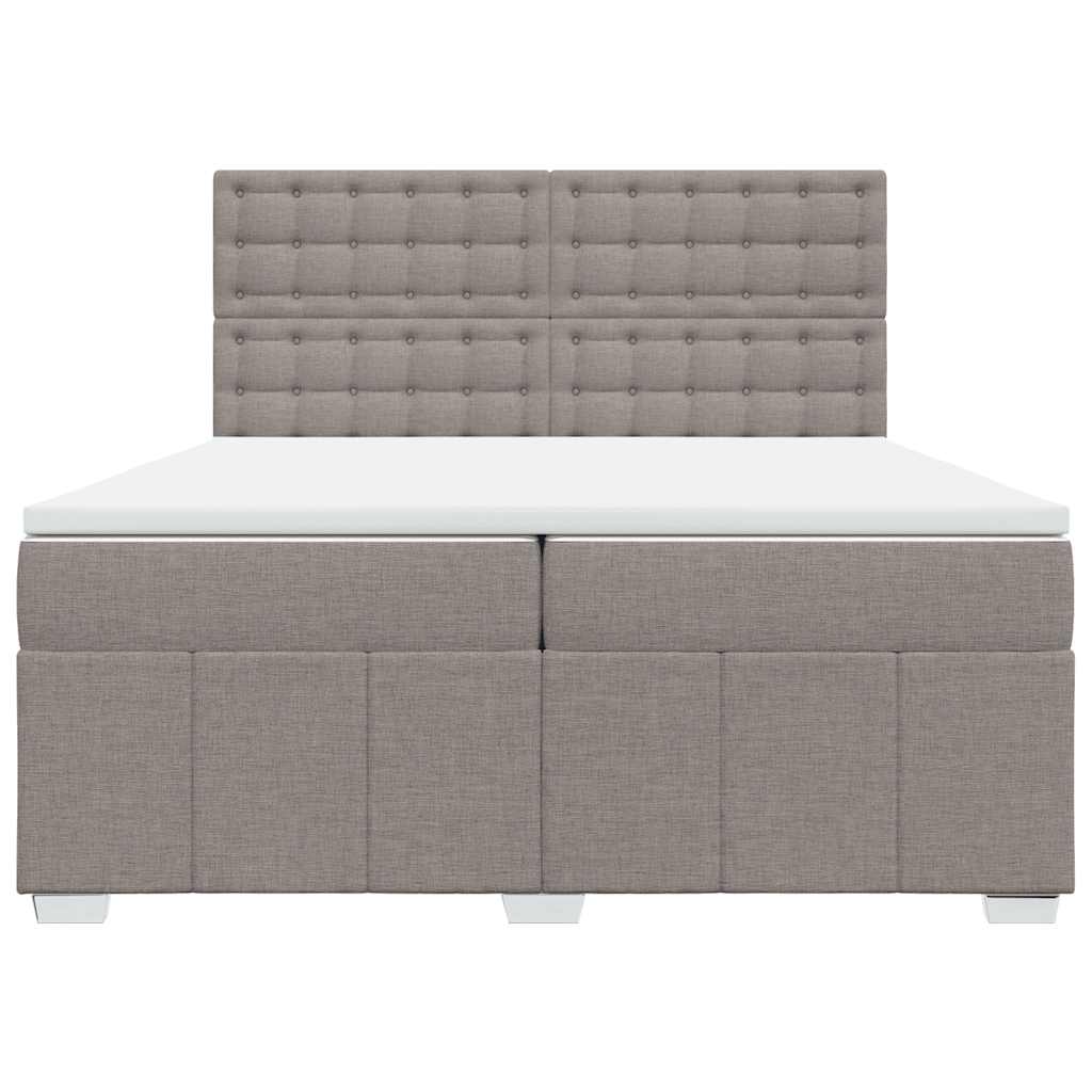 vidaXL Κρεβάτι Boxspring με Στρώμα Taupe 200x200 εκ. Υφασμάτινο