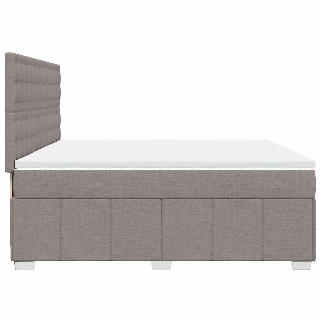 vidaXL Κρεβάτι Boxspring με Στρώμα Taupe 200x200 εκ. Υφασμάτινο