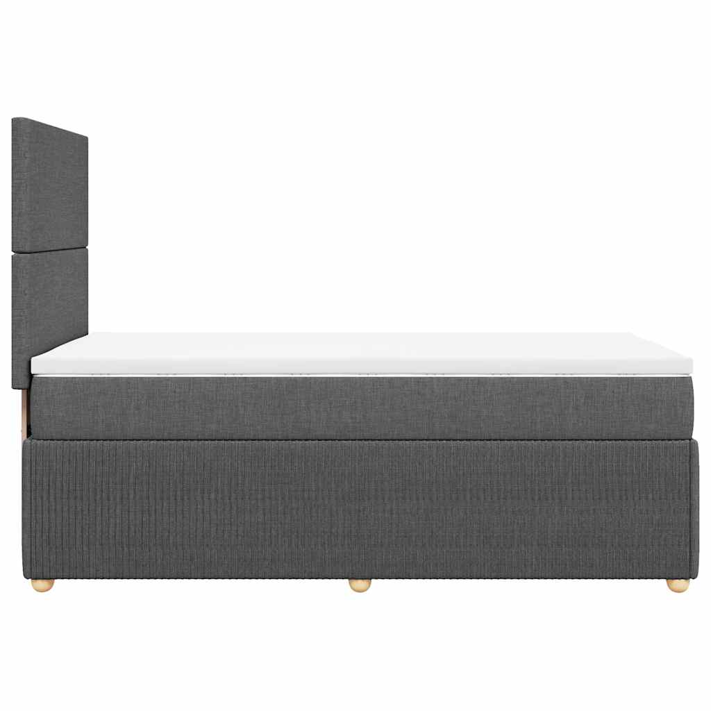 vidaXL Κρεβάτι Boxspring με Στρώμα Σκούρο Γκρι 80x200 εκ. Υφασμάτινο