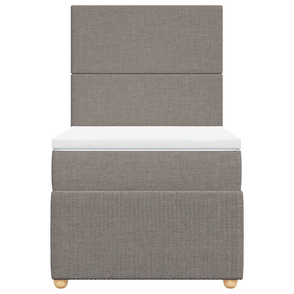 vidaXL Κρεβάτι Boxspring με Στρώμα Taupe 80x200 εκ. Υφασμάτινο