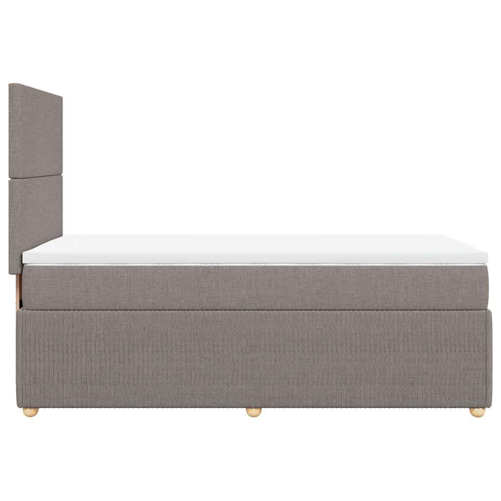 vidaXL Κρεβάτι Boxspring με Στρώμα Taupe 80x200 εκ. Υφασμάτινο