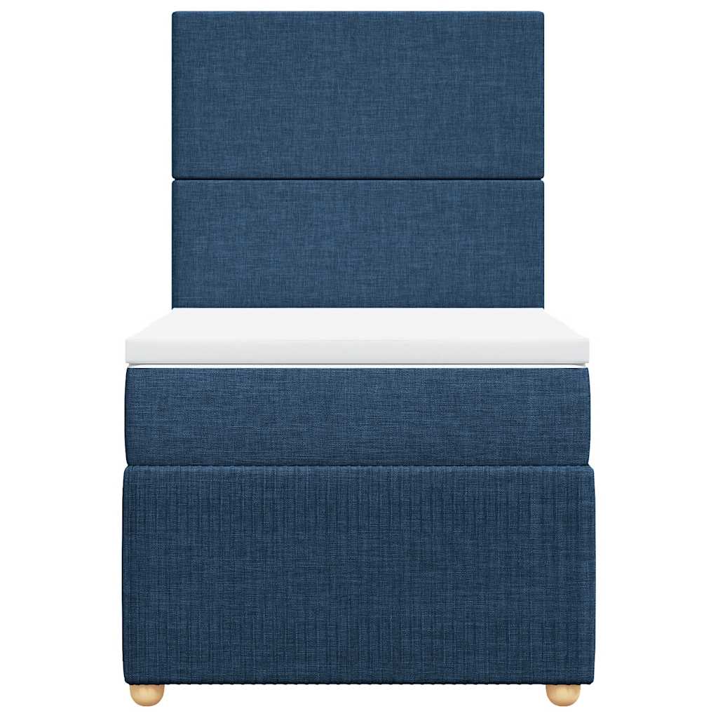 vidaXL Κρεβάτι Boxspring με Στρώμα Μπλε 80x200 εκ. Υφασμάτινο