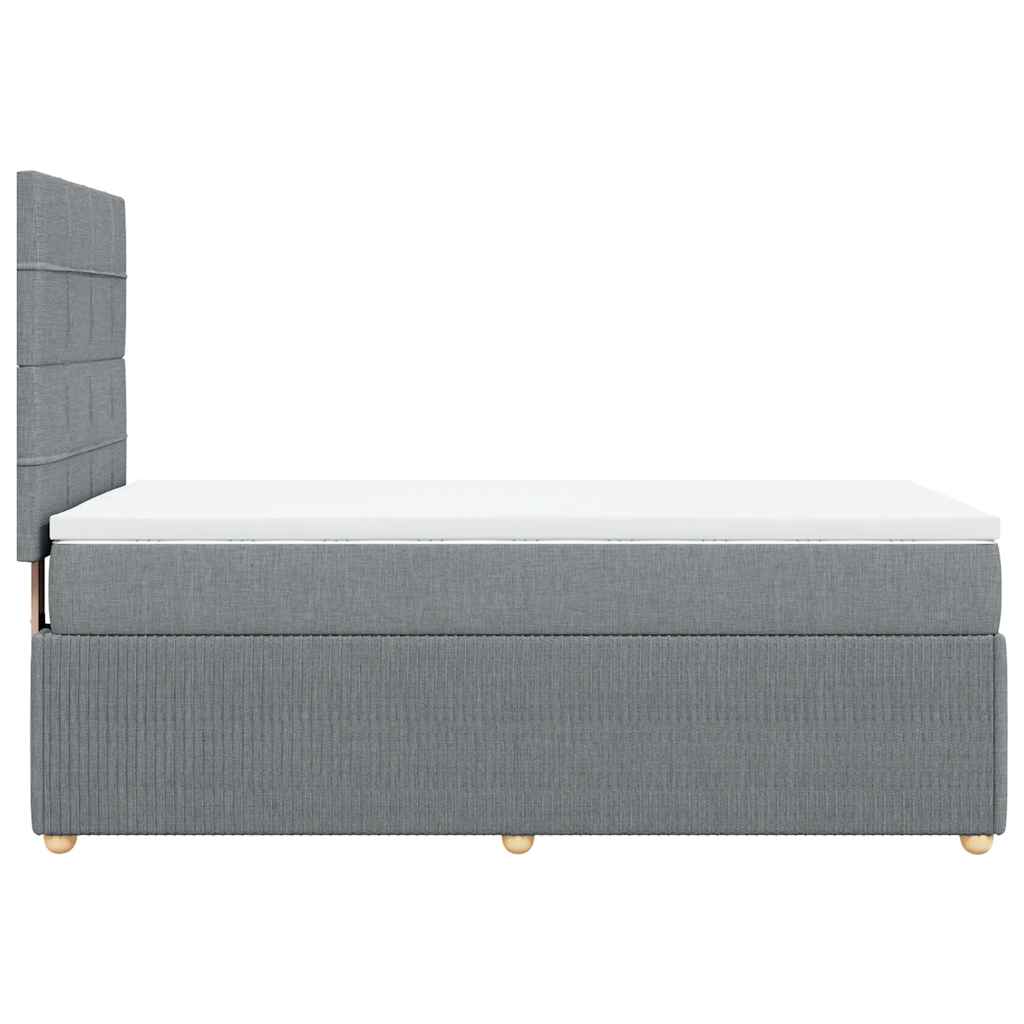 vidaXL Κρεβάτι Boxspring με Στρώμα Ανοιχτό Γκρι 80x200 εκ. Υφασμάτινο