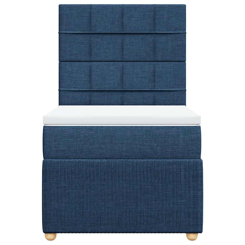 vidaXL Κρεβάτι Boxspring με Στρώμα Μπλε 80x200 εκ. Υφασμάτινο