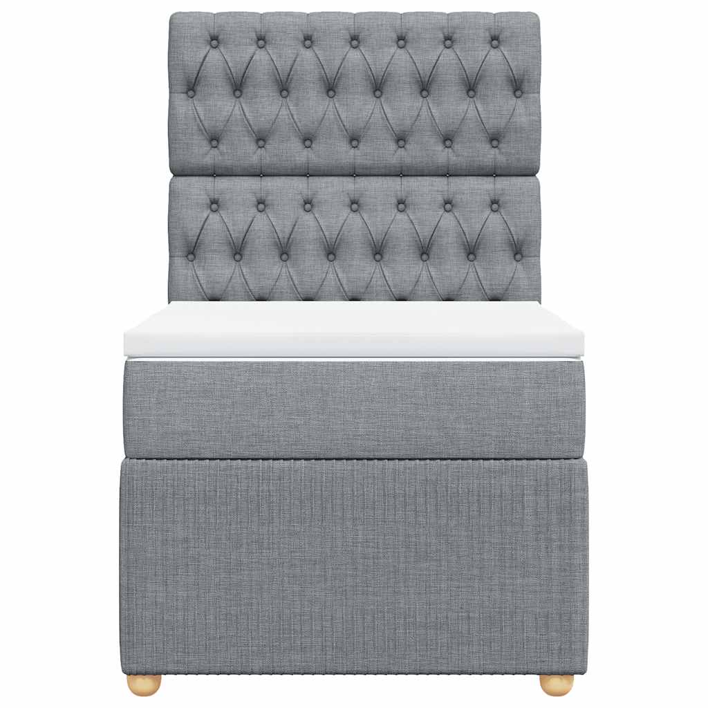 vidaXL Κρεβάτι Boxspring με Στρώμα Ανοιχτό Γκρι 80x200 εκ. Υφασμάτινο
