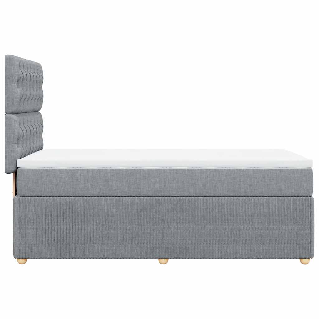 vidaXL Κρεβάτι Boxspring με Στρώμα Ανοιχτό Γκρι 80x200 εκ. Υφασμάτινο