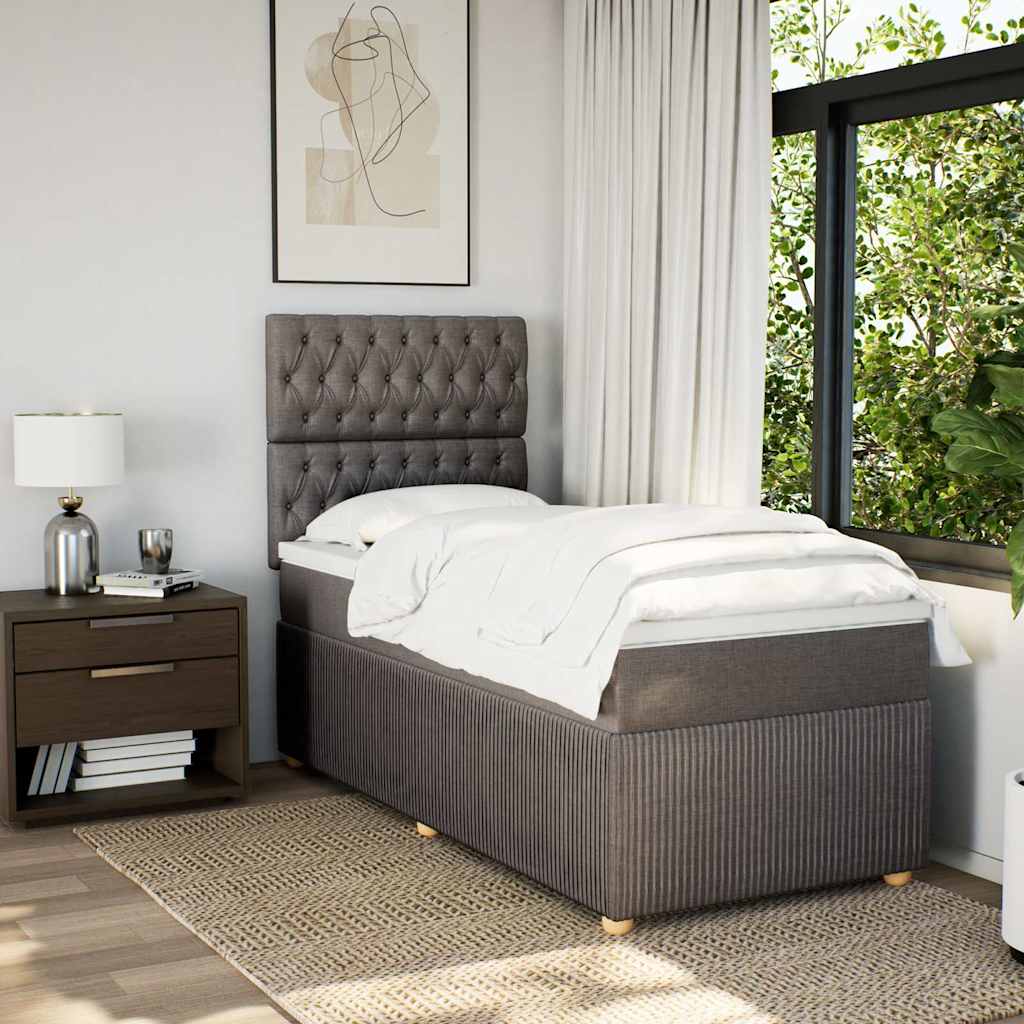 vidaXL Κρεβάτι Boxspring με Στρώμα Taupe 80x200 εκ. Υφασμάτινο