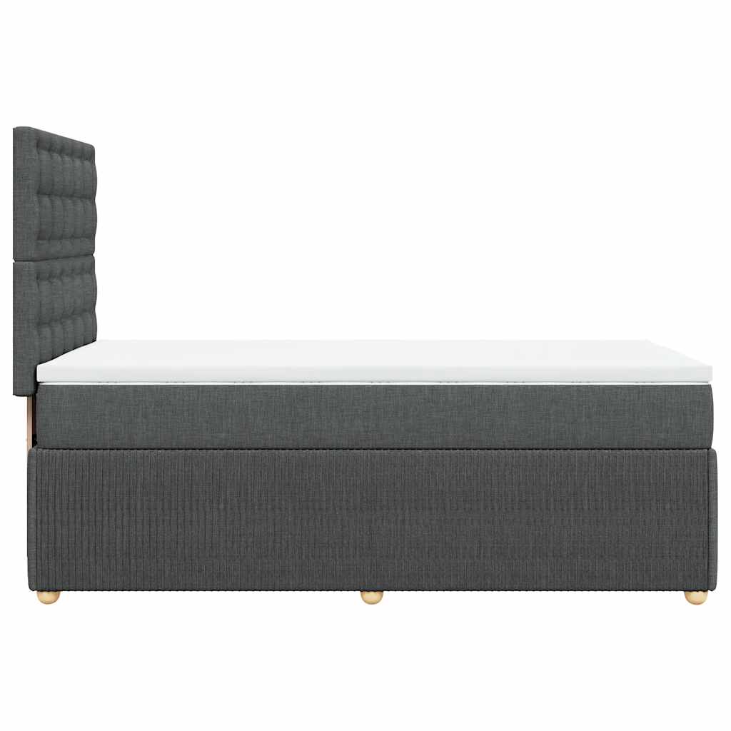 vidaXL Κρεβάτι Boxspring με Στρώμα Σκούρο Γκρι 80x200 εκ. Υφασμάτινο