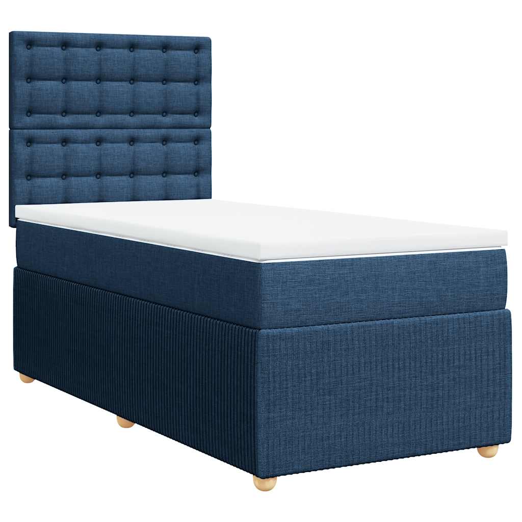 vidaXL Κρεβάτι Boxspring με Στρώμα Μπλε 80x200 εκ. Υφασμάτινο