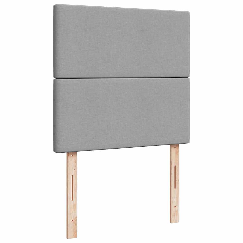 vidaXL Κρεβάτι Boxspring με Στρώμα Ανοιχτό Γκρι 90x190 εκ. Υφασμάτινο