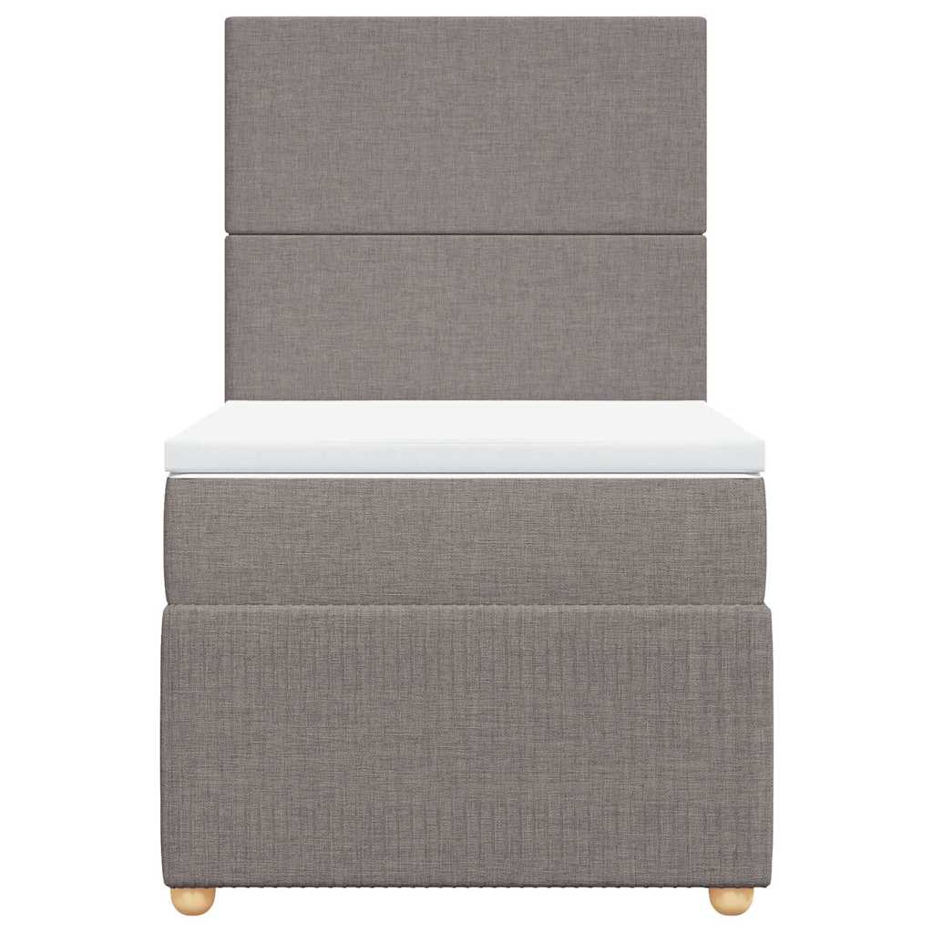 vidaXL Κρεβάτι Boxspring με Στρώμα Taupe 90x190 εκ.Υφασμάτινο