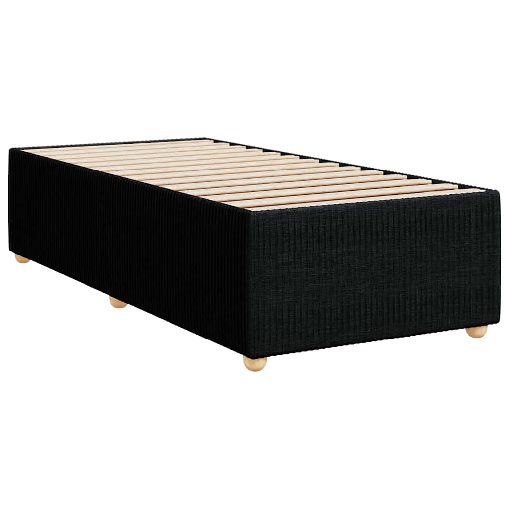 vidaXL Κρεβάτι Boxspring με Στρώμα Μαύρο 90x190 εκ.Υφασμάτινο