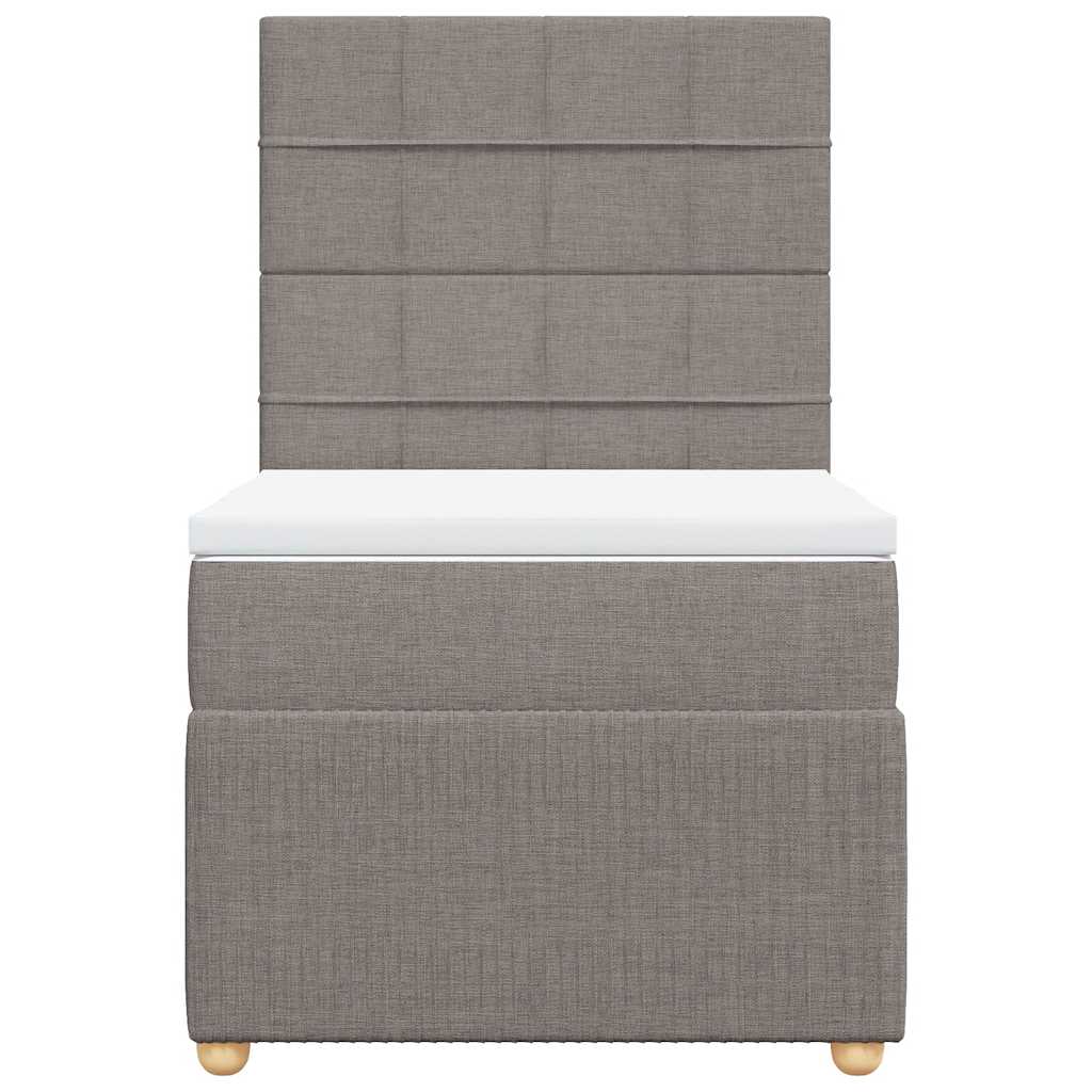vidaXL Κρεβάτι Boxspring με Στρώμα Taupe 90x190 εκ.Υφασμάτινο