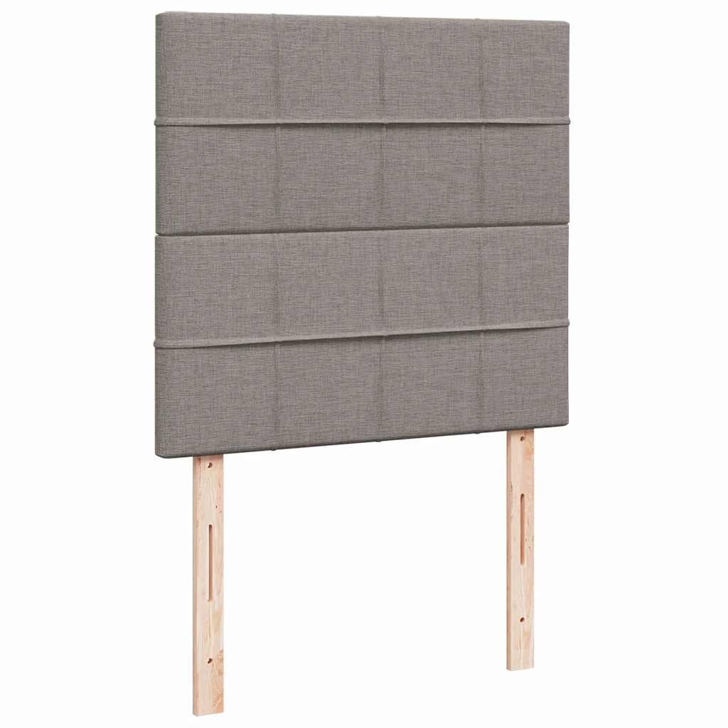 vidaXL Κρεβάτι Boxspring με Στρώμα Taupe 90x190 εκ.Υφασμάτινο