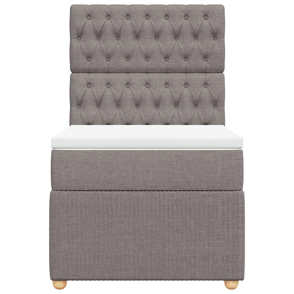 vidaXL Κρεβάτι Boxspring με Στρώμα Taupe 90x190 εκ.Υφασμάτινο