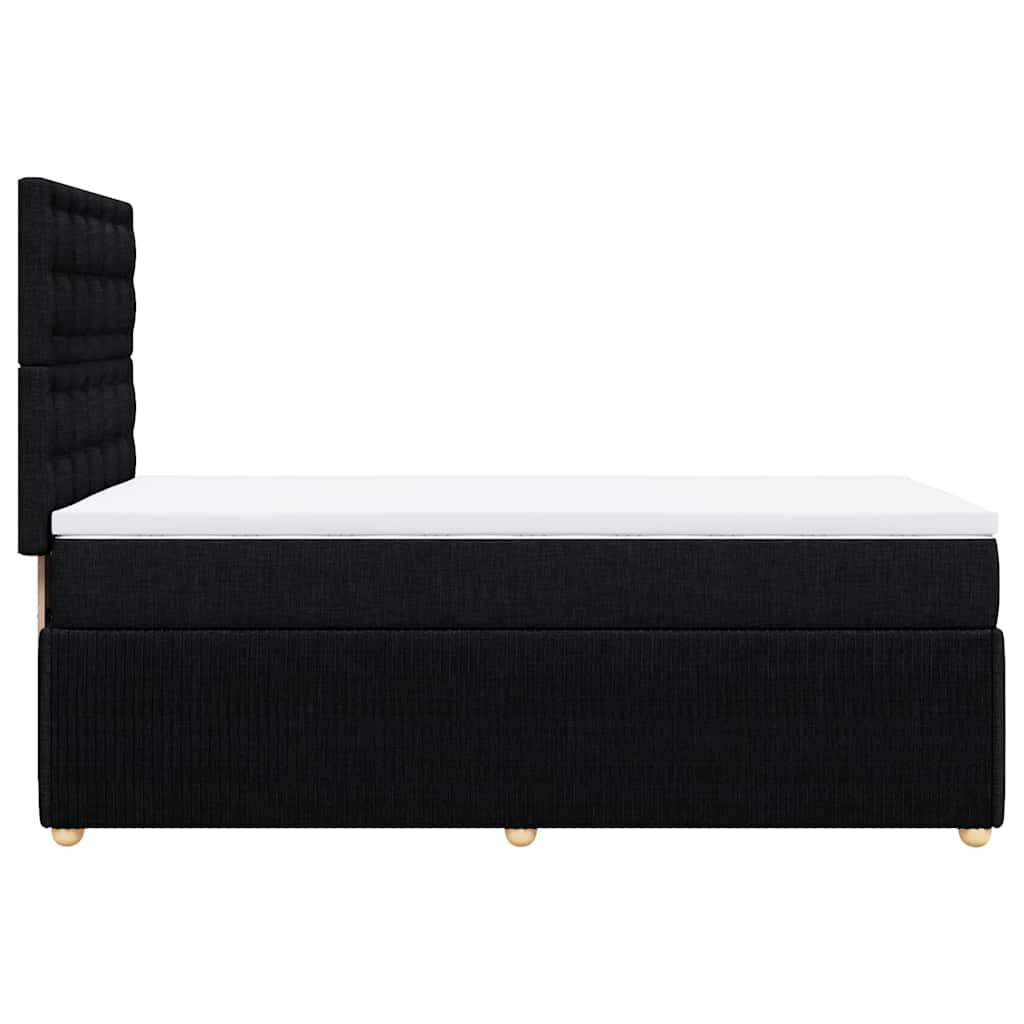 vidaXL Κρεβάτι Boxspring με Στρώμα Μαύρο 90x190 εκ.Υφασμάτινο