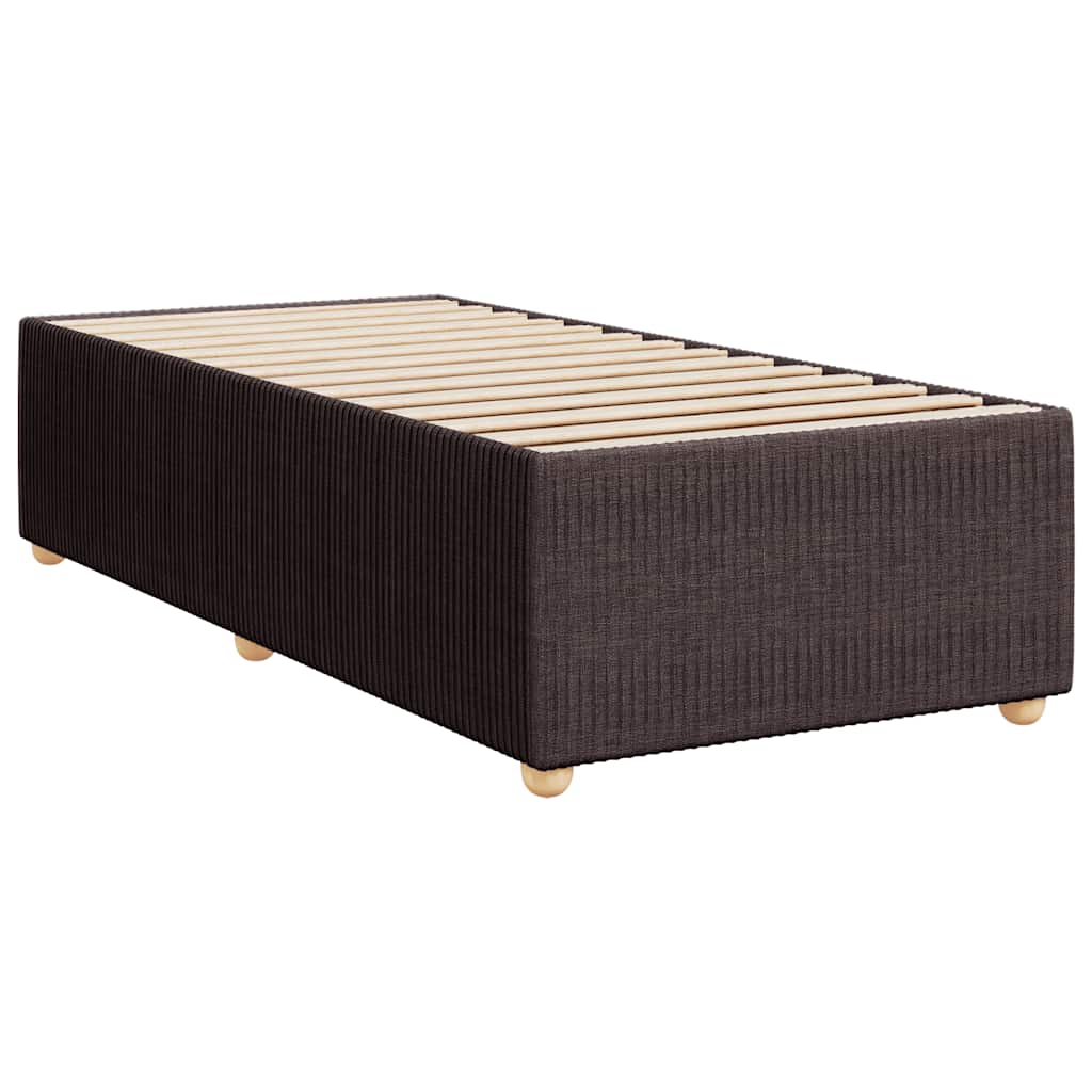 vidaXL Κρεβάτι Boxspring με Στρώμα Σκούρο Καφέ 90x200 εκ. Υφασμάτινο