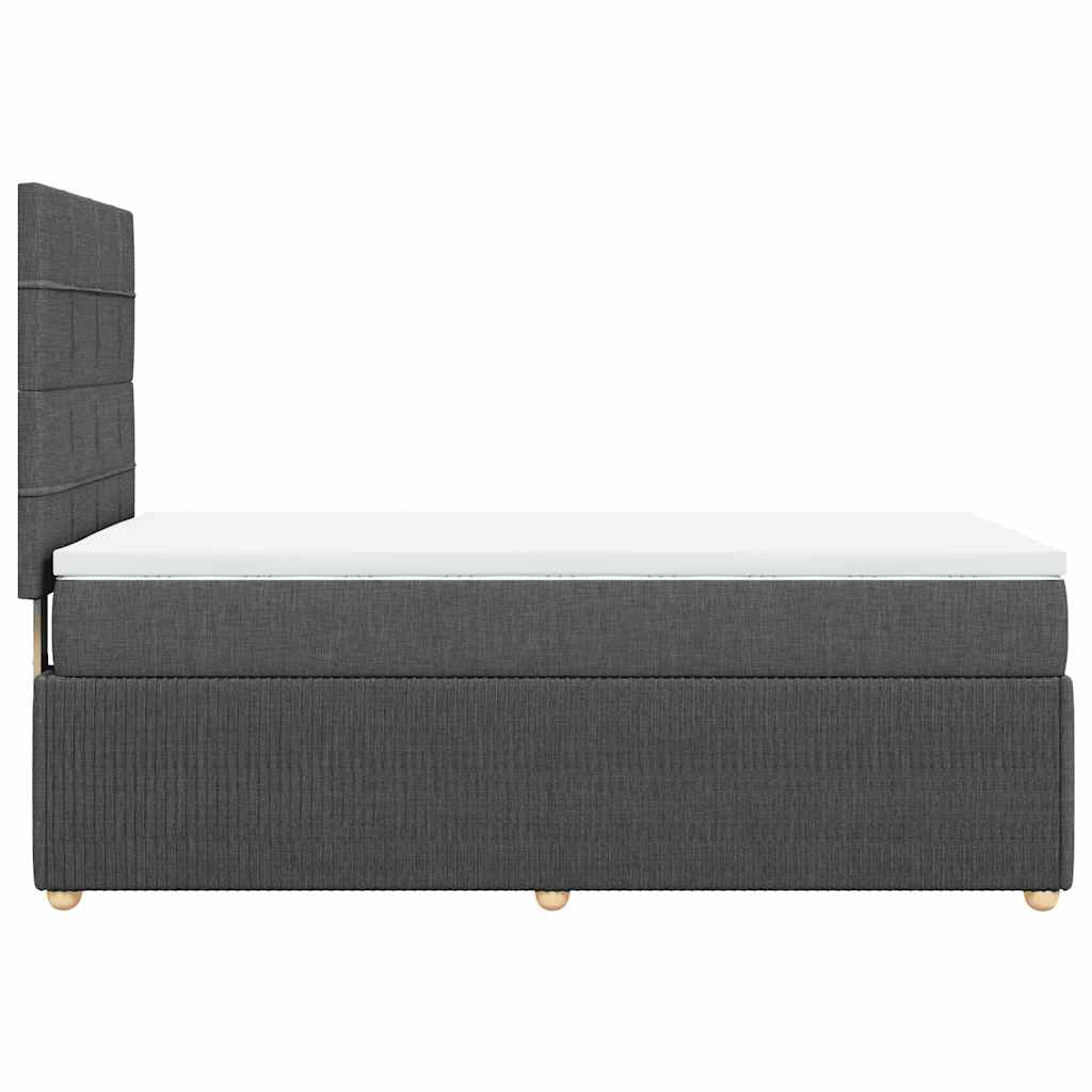 vidaXL Κρεβάτι Boxspring με Στρώμα Σκούρο Γκρι 90x200 εκ. Υφασμάτινο