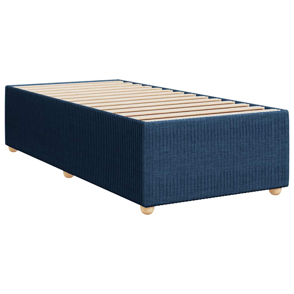 vidaXL Κρεβάτι Boxspring με Στρώμα Μπλε 90x200 εκ.Υφασμάτινο