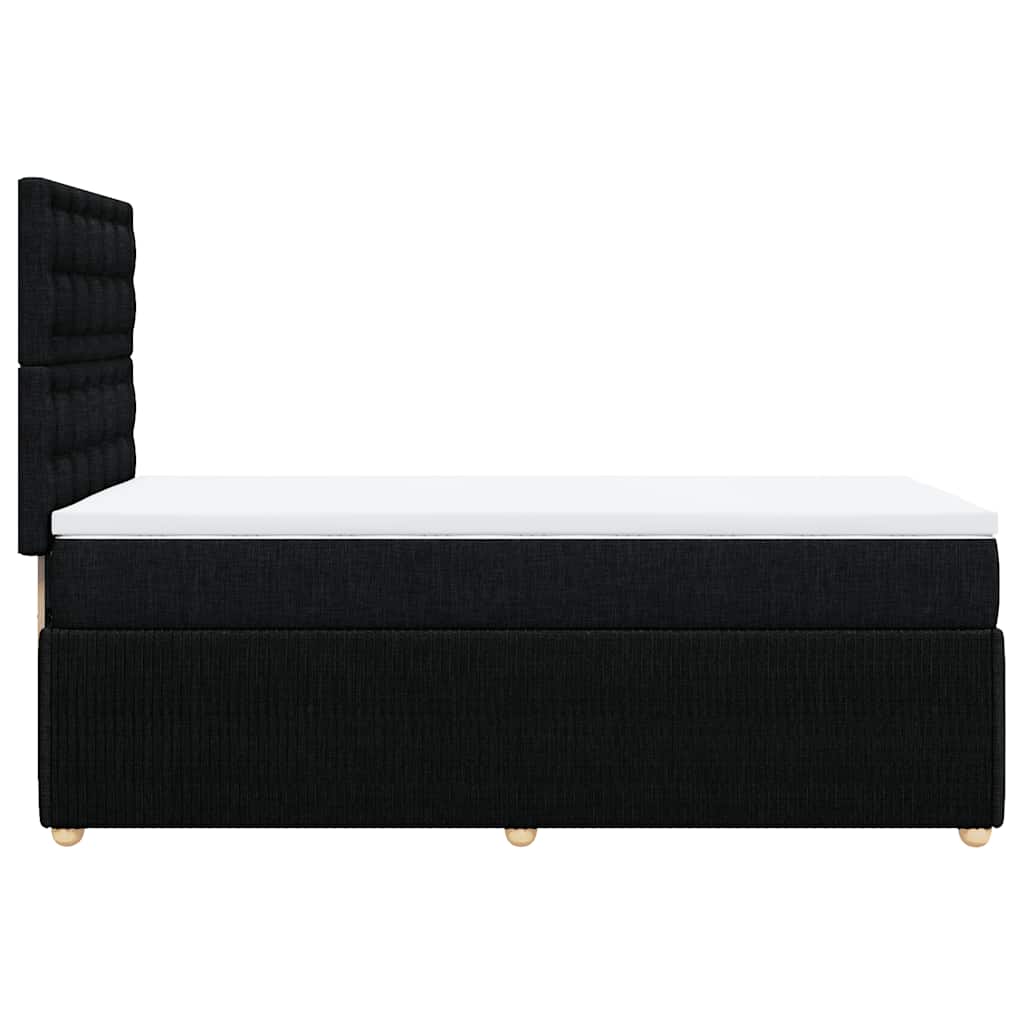 vidaXL Κρεβάτι Boxspring με Στρώμα Μαύρο 90x200 εκ. Υφασμάτινο