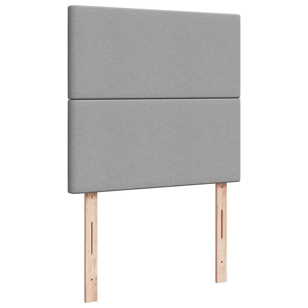 vidaXL Κρεβάτι Boxspring με Στρώμα Ανοιχτό Γκρι 100x200 εκ. Υφασμάτινο
