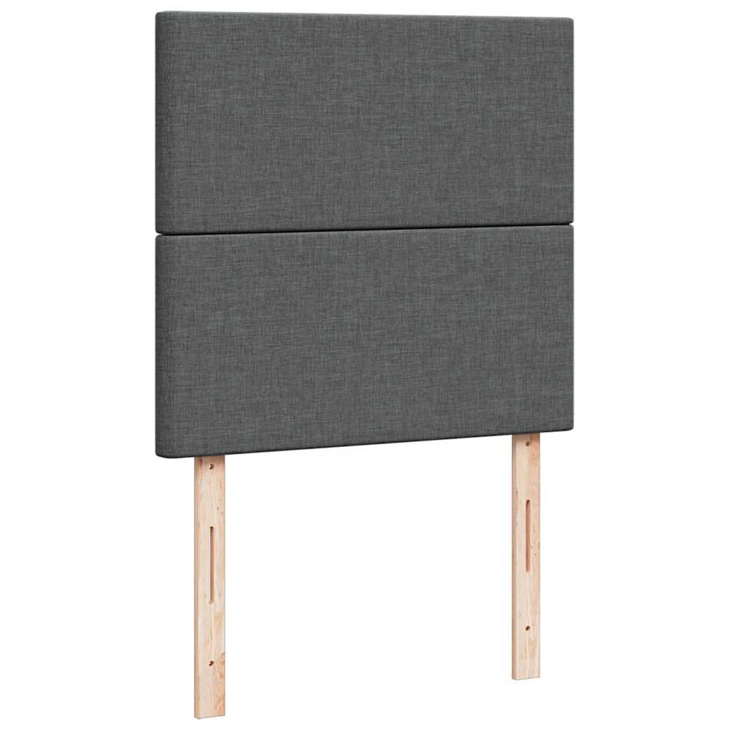 vidaXL Κρεβάτι Boxspring με Στρώμα Σκούρο Γκρι 100x200 εκ. Υφασμάτινο