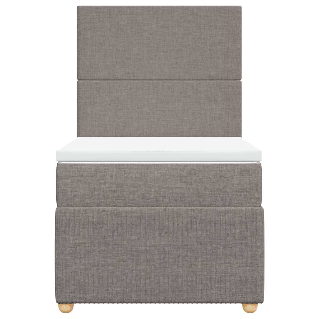 vidaXL Κρεβάτι Boxspring με Στρώμα Taupe 100 x 200 εκ. Υφασμάτινο