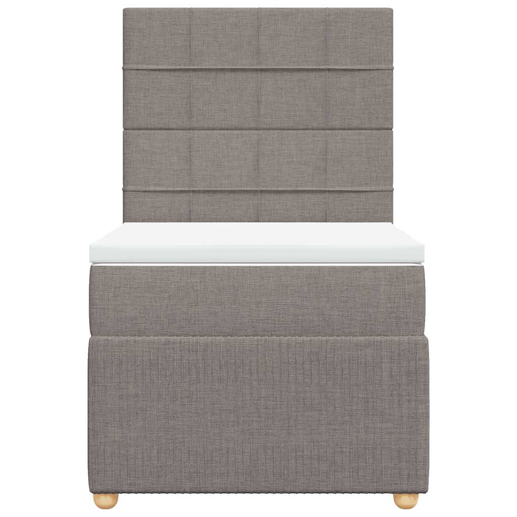 vidaXL Κρεβάτι Boxspring με Στρώμα Taupe 100 x 200 εκ. Υφασμάτινο