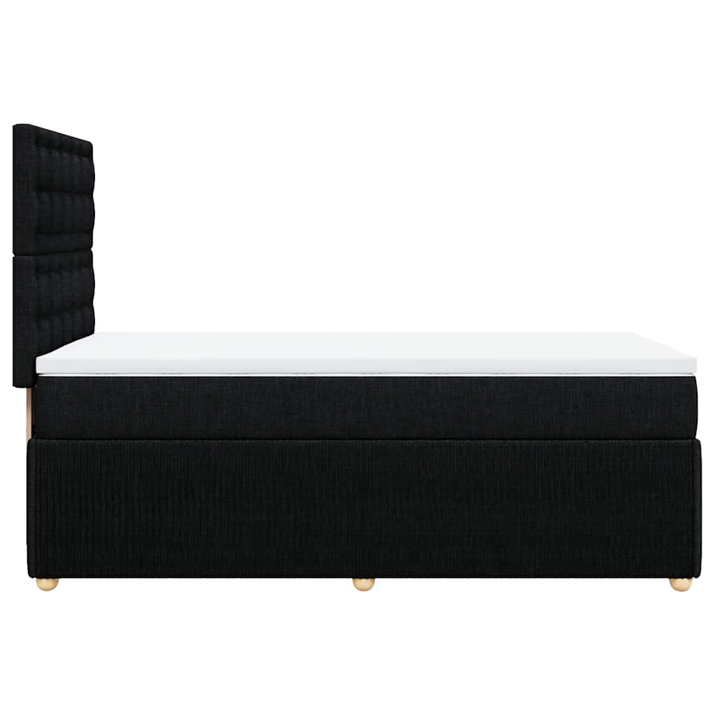 vidaXL Κρεβάτι Boxspring με Στρώμα Μαύρο 100 x 200 εκ. Υφασμάτινο