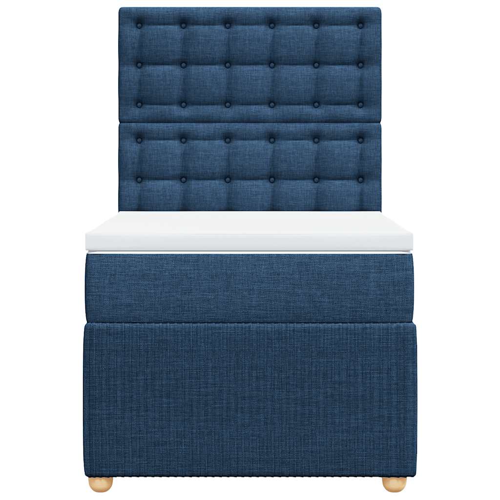 vidaXL Κρεβάτι Boxspring με Στρώμα Μπλε 100 x 200 εκ. Υφασμάτινο