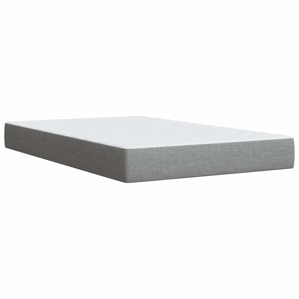 vidaXL Κρεβάτι Boxspring με Στρώμα Ανοιχτό Γκρι 120x190 εκ. Υφασμάτινο