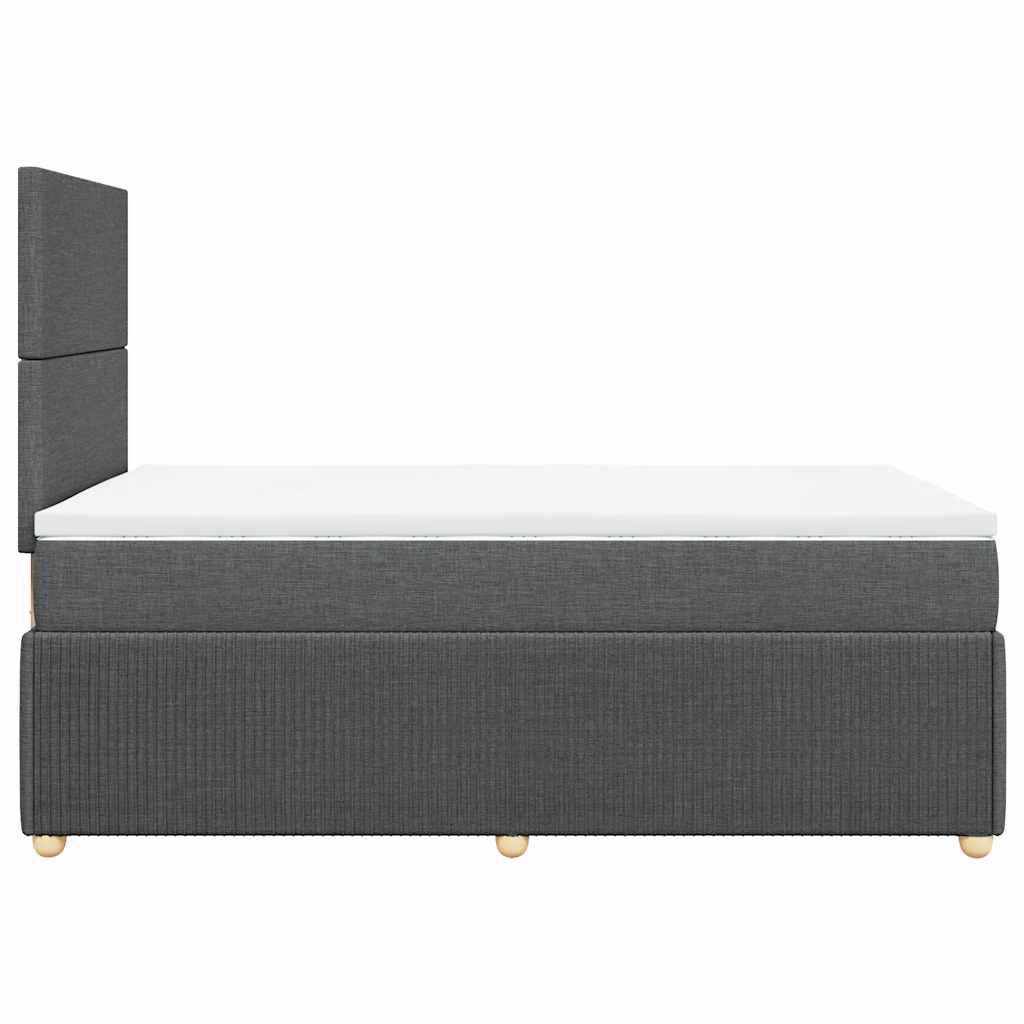 vidaXL Κρεβάτι Boxspring με Στρώμα Σκούρο Γκρι 120x190 εκ Υφασμάτινο