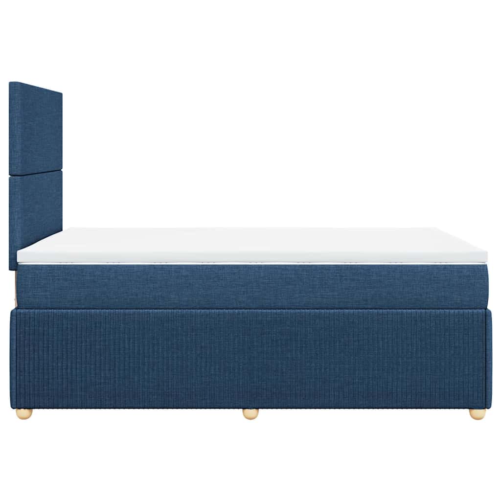 vidaXL Κρεβάτι Boxspring με Στρώμα Μπλε 120x190 εκ. Υφασμάτινο